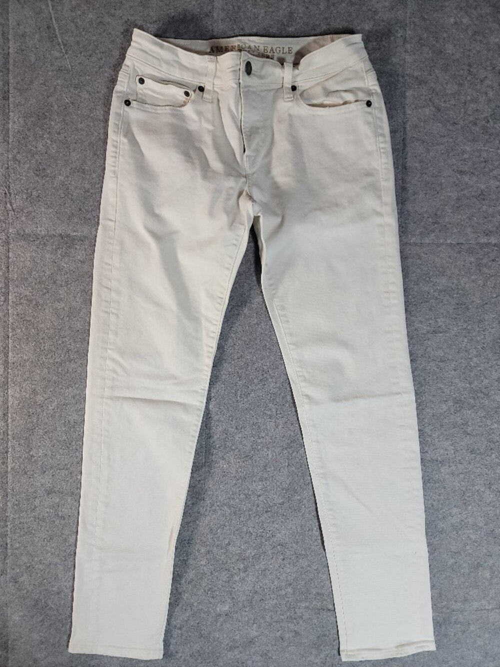 American Eagle Men's Extreme Flex Skinny White Denim Jeans Mens Size 30x32
